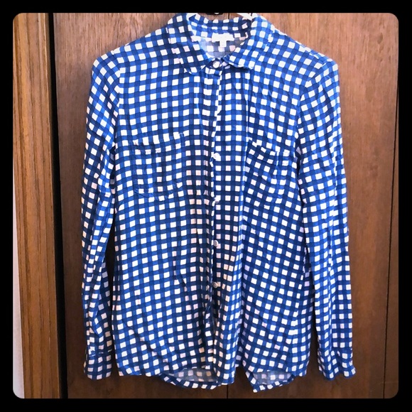 Splendid Blue Gingham Button Down - Picture 1 of 3